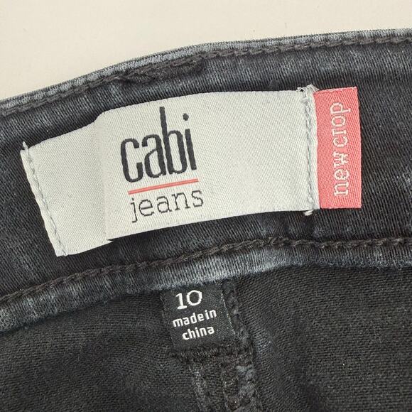 CABI Jeans Size 10 #3189 New Crop Black/Dark Gray Cropped Ankle Stretch Denim - Picture 6 of 16